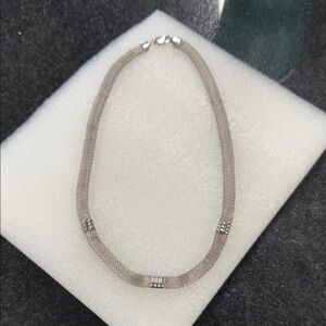 Milor Italy Hallmark Sterling Silver Mesh Necklace